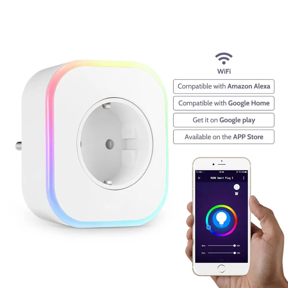 Умная штепсельная вилка EU wifi розетка prise wifi уникальный дизайн с Alexa& Google home app мульти-контроль