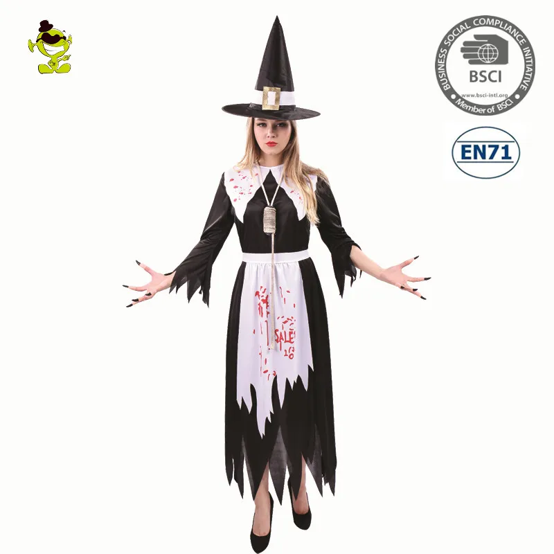 Костюмы на Хэллоуин для взрослых кровавая костюм ведьмы страшно ведьма платье