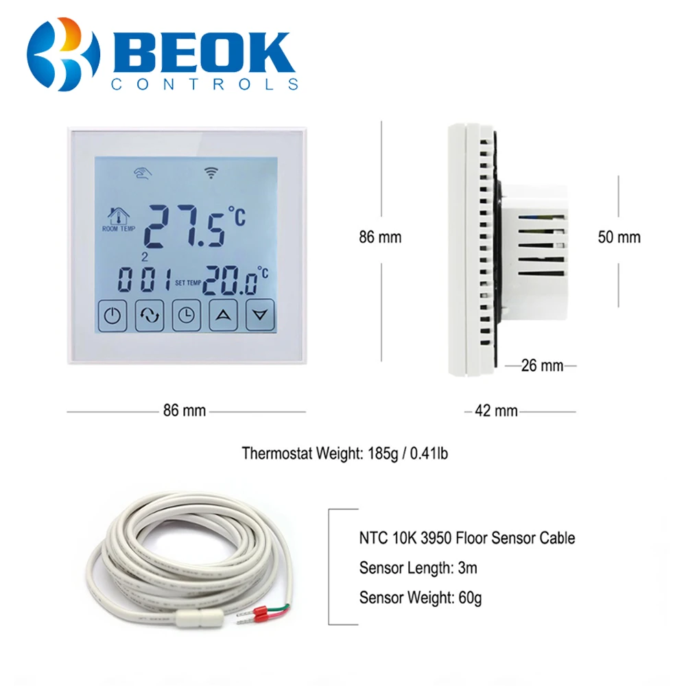 Beok 16A Электрический напольный термостат комнатный температурный контроллер цифровой терморегулятор программируемый термостат от AliExpress RU&CIS NEW