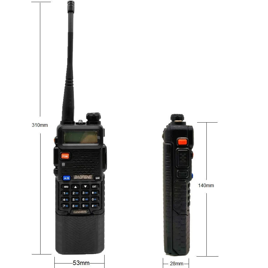 Рация BAOFENG UV-5R с большим радиусом действия VHF УВЧ СВ радиостанция 3800 мАч 2 шт. |