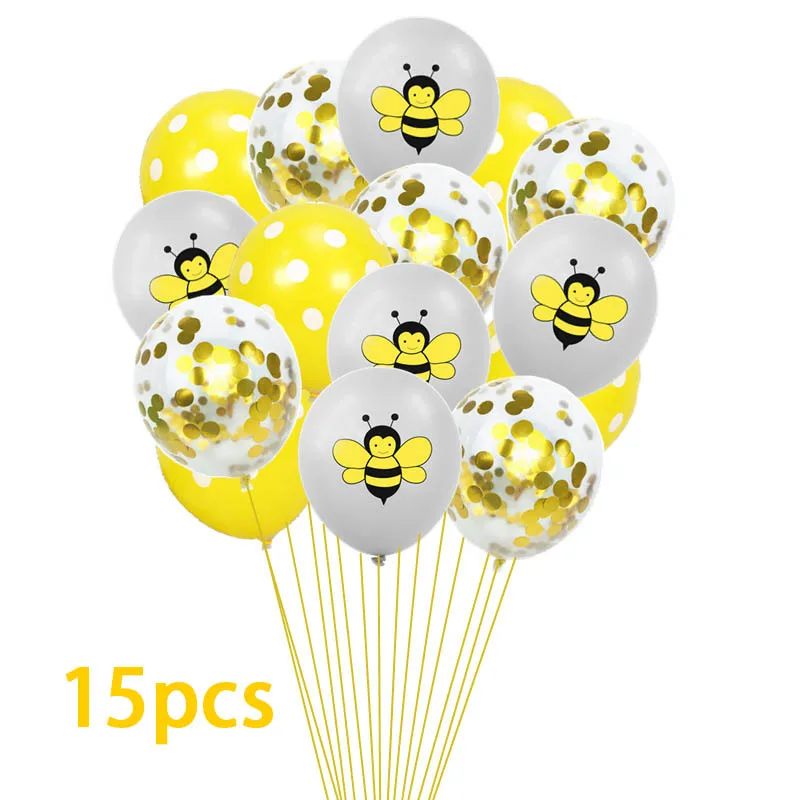 15pcs 10 шт./лот тарелки пчела тема одноразовые С Днем Рождения Свадьба Рождество для ребенка душ украшения на Рамадан вечерние принадлежности - Цвет: 15pcs