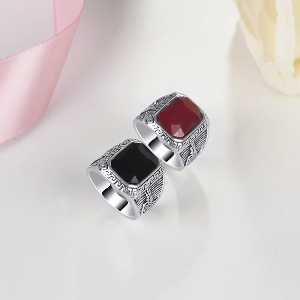 Кольцо с натуральным камнем для мужчин и женщин большое винтажное ювелирное