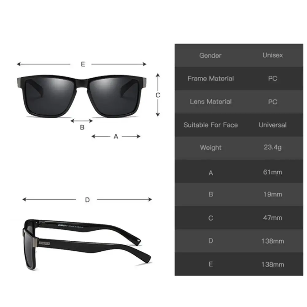 Бренд dubery дизайнерские поляризованные солнцезащитные очки мужские водительские