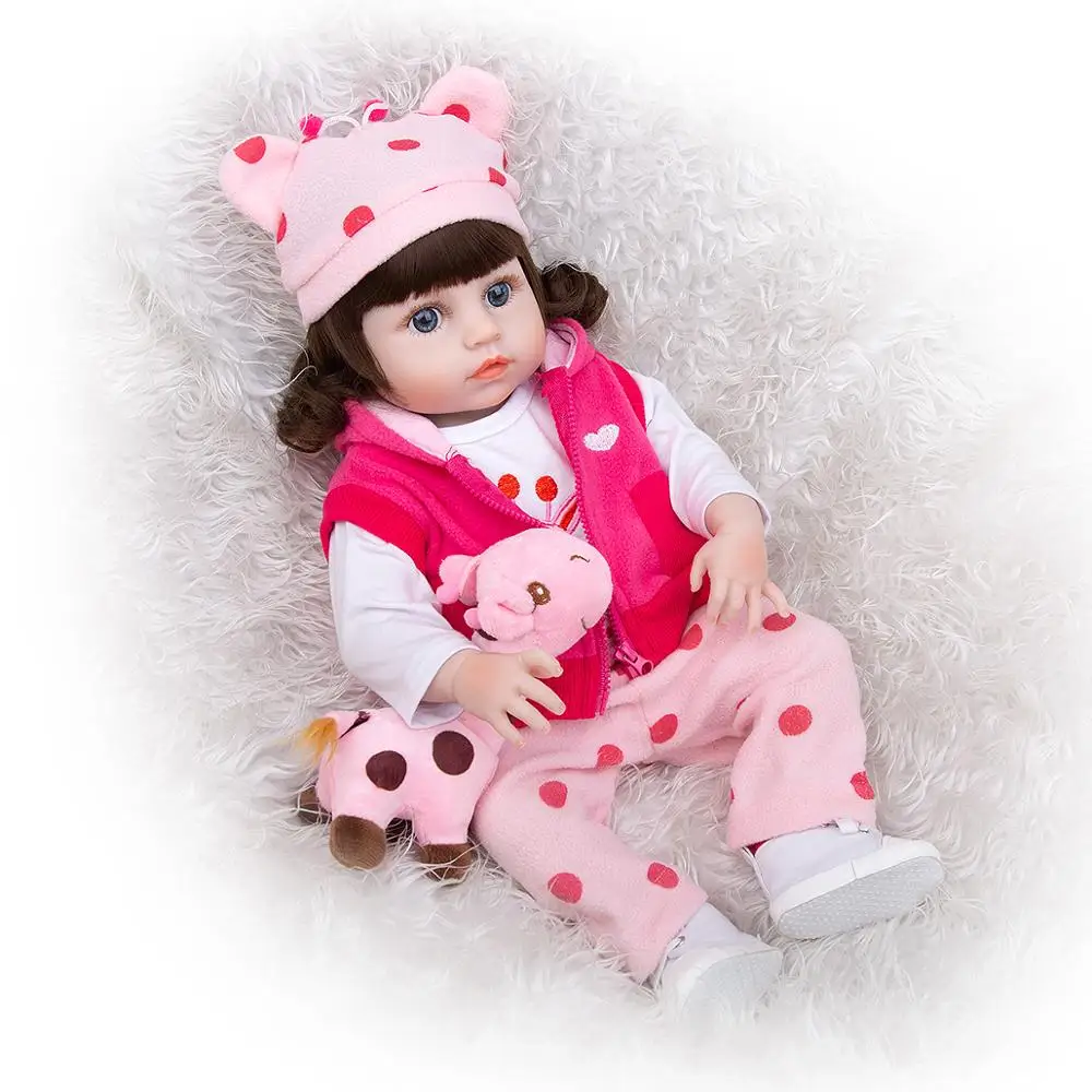 KEIUMI Cute Bebe Reborn Menina Doll 49cm Full Silicone Body Realistic Newborn Babies For Children's Day Kids Birthday Gifts | Игрушки и