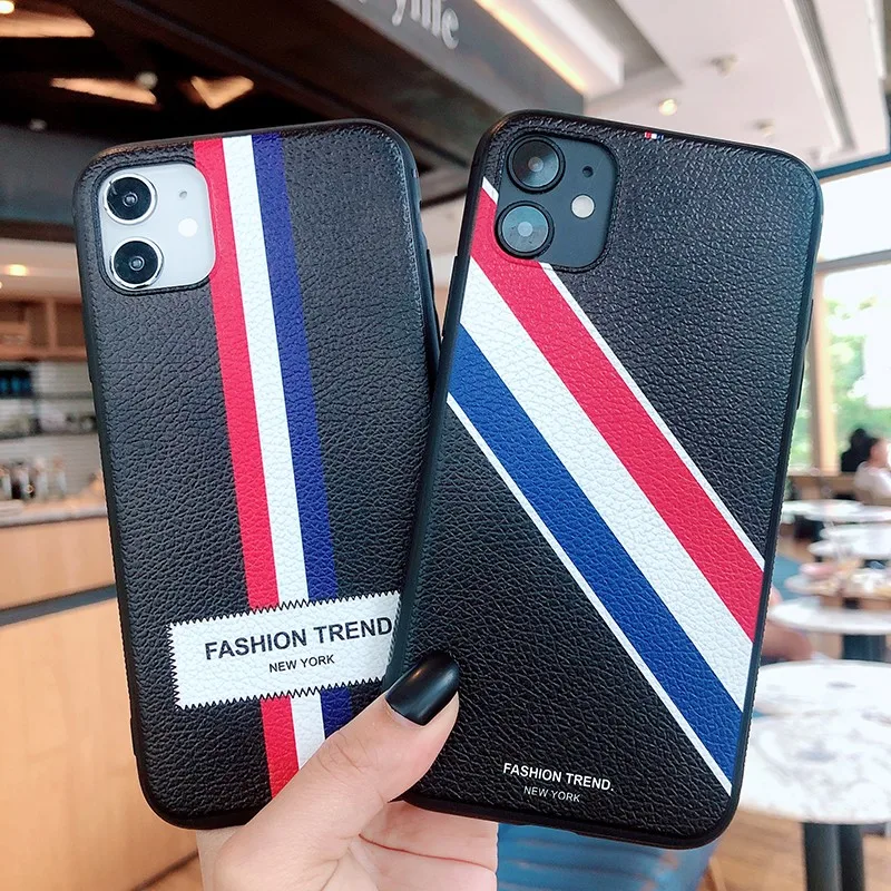 

fashion thom logo soft case for iphone 11 pro x xs max xr 8 7 6 6S plus SE 2020 leather phone cover Leisure coque fundas capa