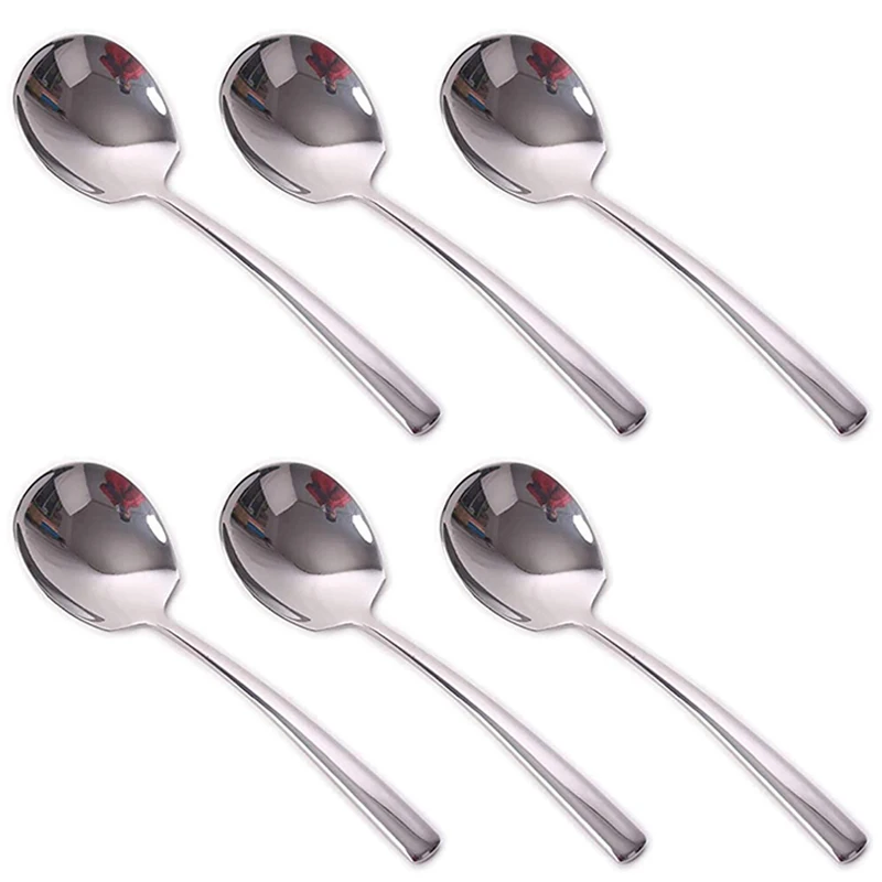 

Большая сервировочная ложка, набор из 6 больших сервировочных ложек из нержавеющей стали, зеркальная отделка для элегантного буфета, банкет...
