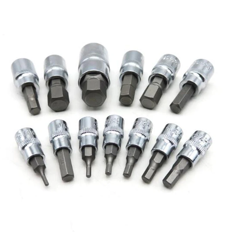 

13pcs/Set Impact Tamper Proof Torx Star Bit SleeveHead Machine Motor Socket Set Wrench Set 1/4 3/8 1/2 Drive Metric