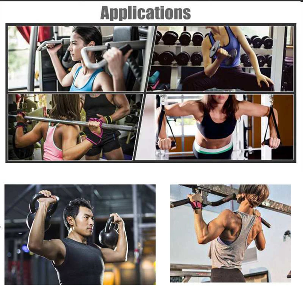 

New 1 Pair Weight Lifting Training Gloves Women Men Fitness Sports Body Building Gymnastics Grips Gym Hand Palm Protector Gloves