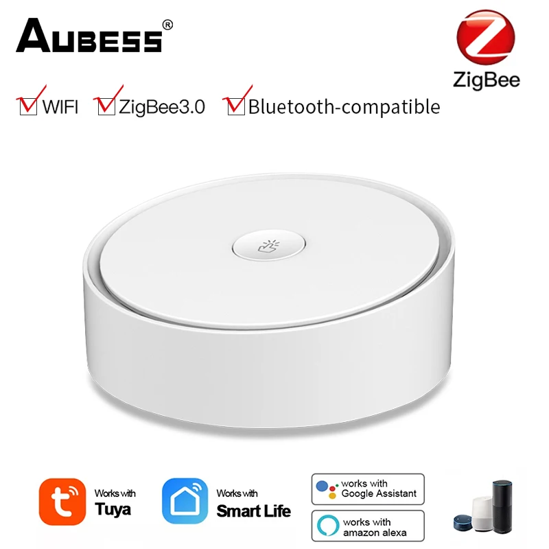 

Сетевой Шлюз Aubess ZigBee, умный многорежимный хаб с поддержкой Wi-Fi и Bluetooth, работает с приложением Tuya Smart, Голосовое управление через Alexa