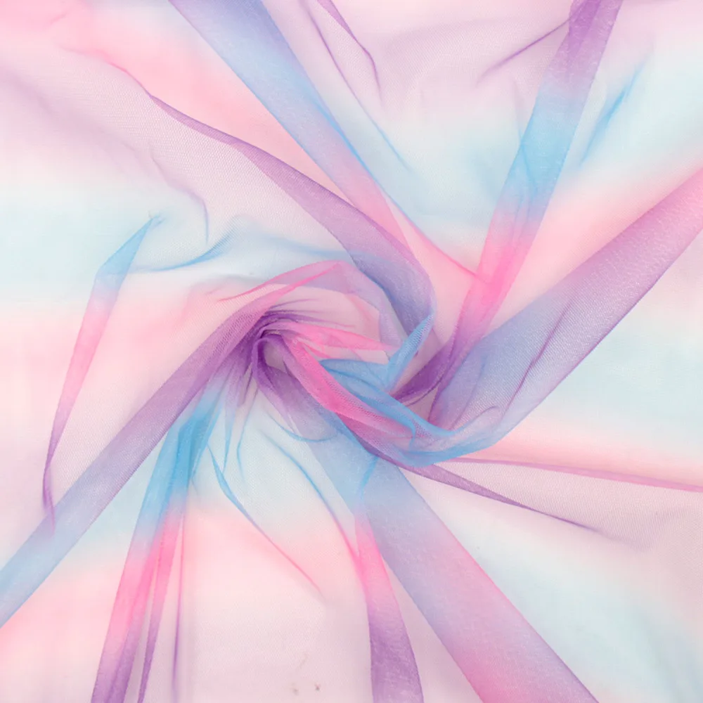 Xugar высокое качество градиентная Радуга 30D шифоновая Прозрачная Марля Омбре