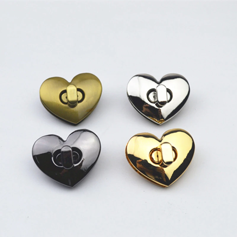 

2pc Heart Metal Twist Lock For Bag Handbag Closure Lock Snaps Purse Clasp Buckle Handmade Bag Accessories DIY Hardwar Accessorie