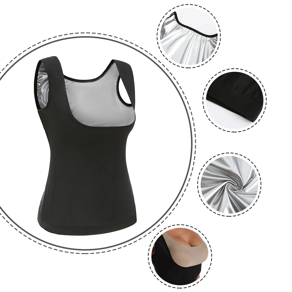 

Women's Sweat Sauna Vest Workout Tank Top Shapewear Bust Lifting Weight Loss Vest Body Shaper