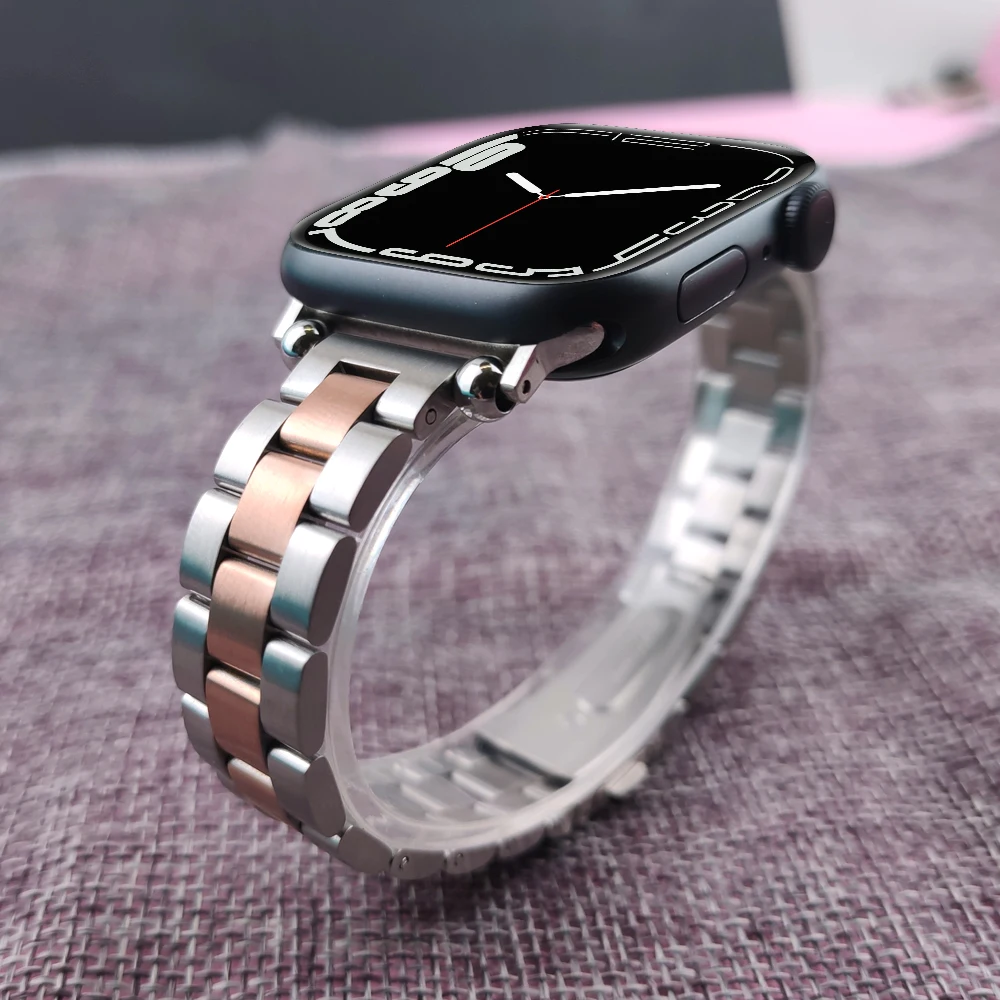 

Ремешок тонкий из нержавеющей стали для apple watch 7 band, браслет для iwatch 3 38 мм se 6 5 4 40 мм 44 мм, 41 мм 45 мм