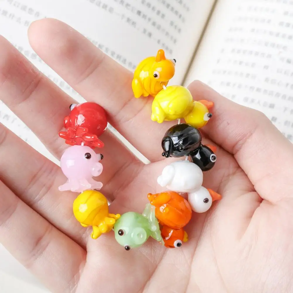 

10Pcs/Set Glass Figurines Japanese Style Widely Applied Hollow Decorative Necklace Earring Pendants Household Supplies