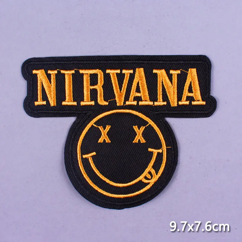 P0017 DIY Nirvana рок группа патч, вышитые патчи для одежды хиппи наклейки металлические полосы панк полосы патч на одежду полосы - Цвет: P0017