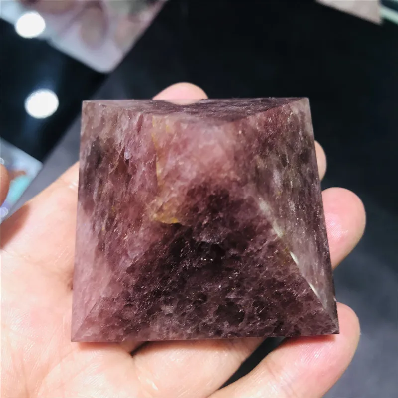 Натуральная клубника кристалл пирамида кварц хрустальные образцы минеральная