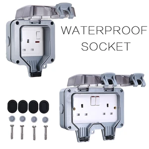 1pc Waterproof Socket Main Power IP66 Switched 1/2 Gang 13A Outdoor Use For Home Tools Accessories