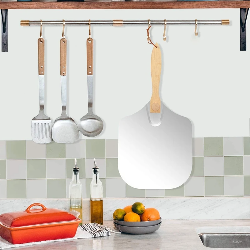 

Pizza Peel Aluminum Pizza Paddle - Extra Stainless Pizza Cutter Wheel, Pizza Spatula with Foldable Wooden Handle