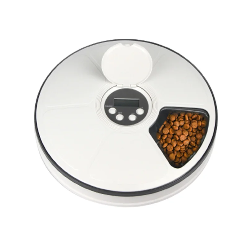 

Round Automatic Pet Feeder Cat Feeder 24h Timer 6 Grids Dog Cat Food Dispenser Electric Dry Wet Food Dish Feed Pet Supplies