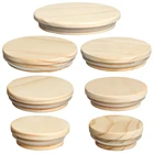 Крышки из бамбука Многоразовые колпачки для консервных банок, силиконовые герметичные деревянные колпачки для бутылок
