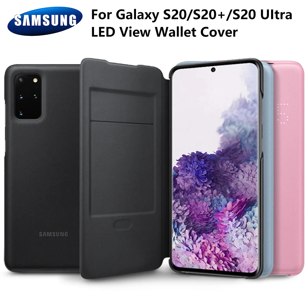 

Samsung оригинальный светодиодный чехол для смартфона, чехол для Samsung Galaxy S20 S20 + S20, ультра 5G, светодиодный смарт-Кошелек, Чехол