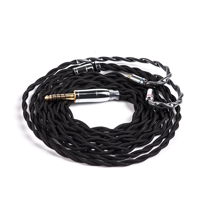 KBEAR 4 ядра 7N один кристалл медный кабель 2,5/3,5/4,4 мм с MMCX/2pin/QDC TFZ для KZ ZS10 ZSN Pro ZSX BLON BL-03 V90 BA5