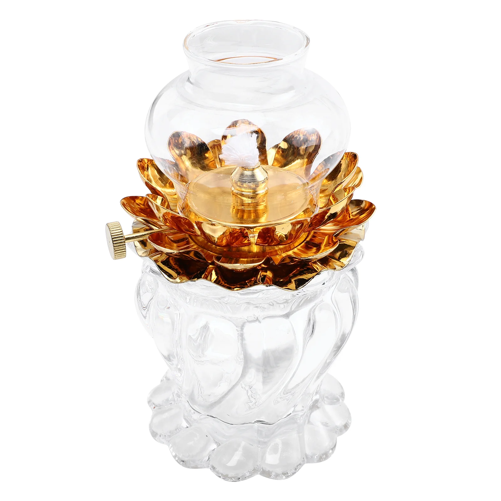 

Настольная масляная лампа, керосиновая лампа в форме лотоса, стеклянная керосиновая лампа, тибетская медная масляная лампа, золотые принад...