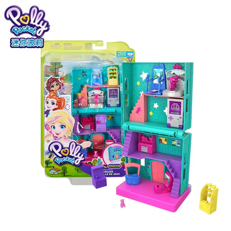 

Original Polly Pocket Store Treasure Box Shopping Scenes Play House Doll Houses Girls Toys