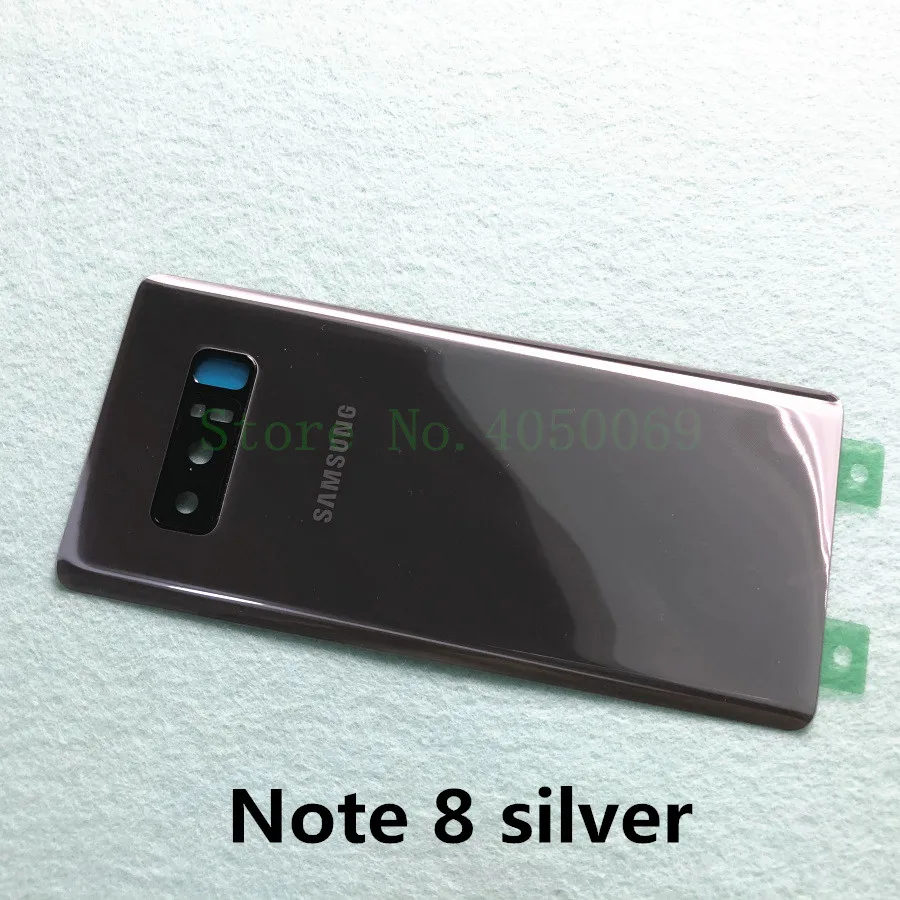Note 8 silver SAMSUNG Galaxy Note 9 N960 SM-N960F Note 8 N950 SM-N950F Стекло задняя Батарея Корпус ремонт на домашнию Дверь чехол Замена - Цвет: Note 8 silver