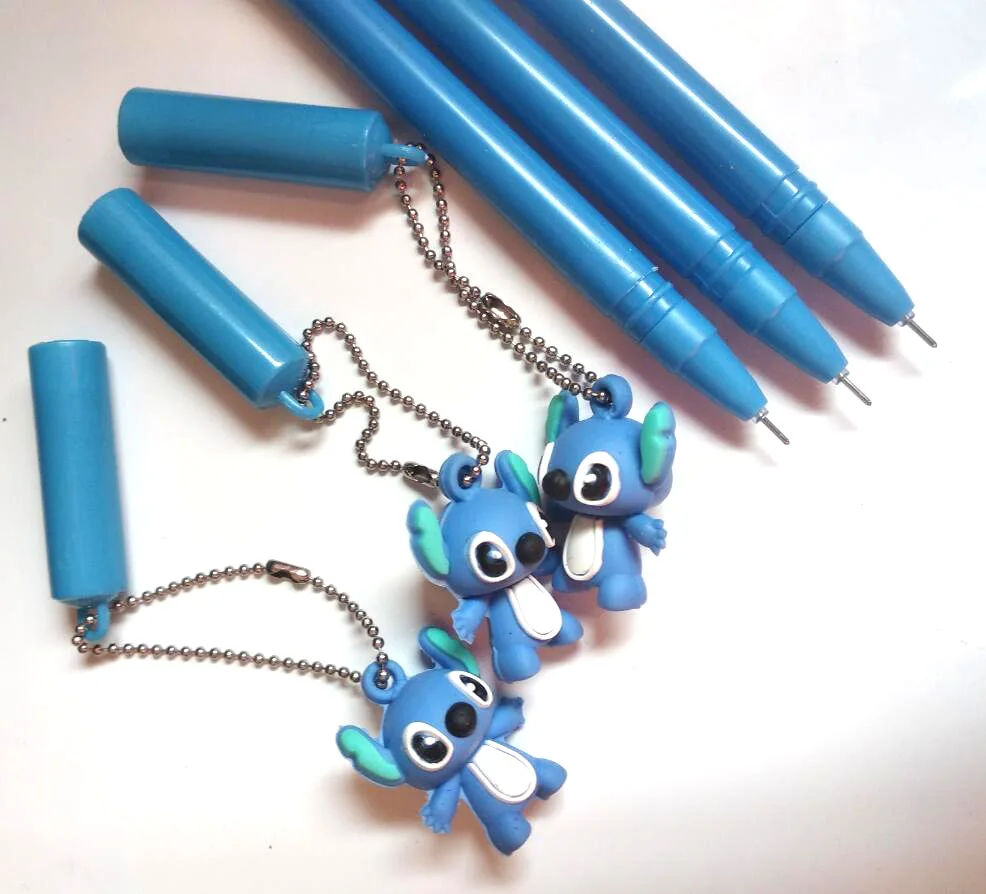 Мультяшная стежка гелевая ручка с подвеской милые черные чернила подпись