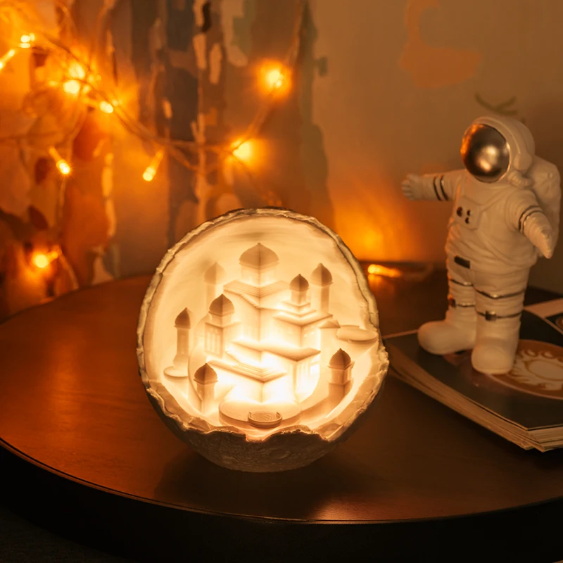 Новинка 2019 Ночной светильник с 3D принтом лунный замок лампа как Лунная в подарок