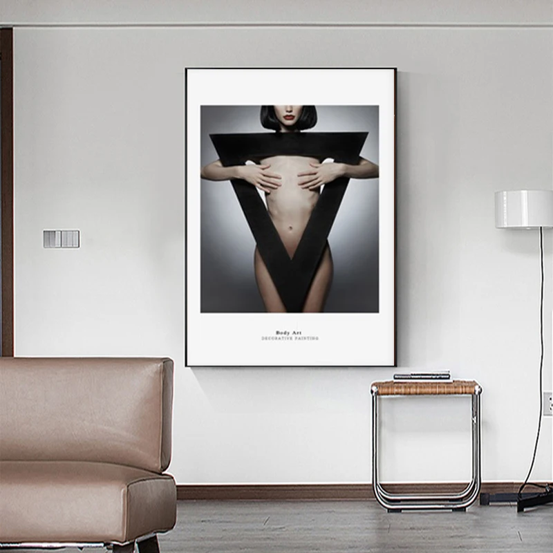 Постеры и принты в скандинавском стиле с надписью пикантная женщина черного