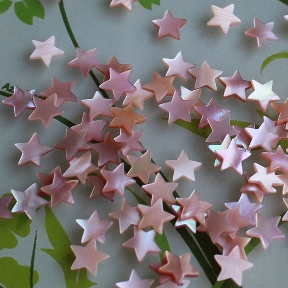 50 шт./лот 7 мм оптовая продажа розовая натуральная звезда перламутровая раковина