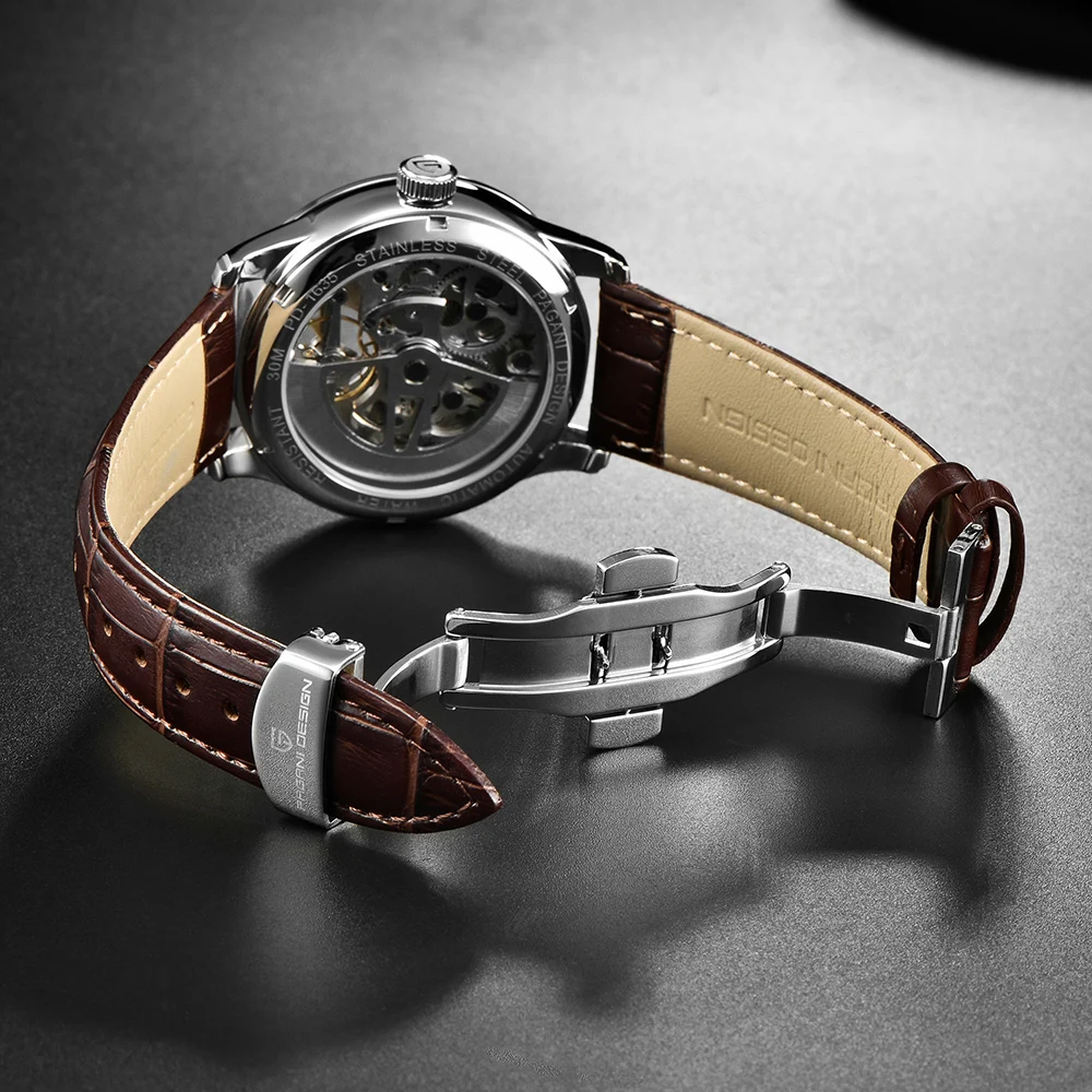 

Fashion PAGANI 1635 Leather Tourbillon Watch Luxury Brand Automatic Men Watch Men Mechanical Steel Watches Relogio Masculino