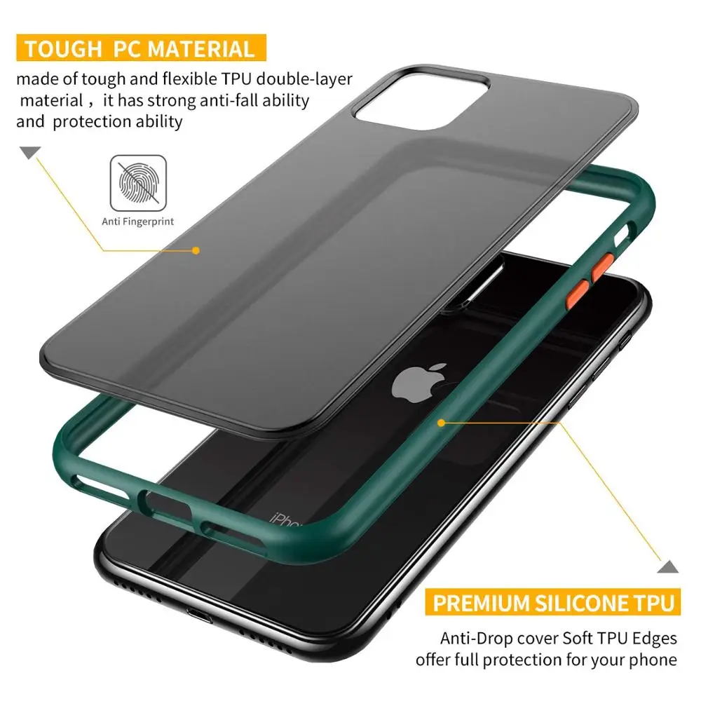 Чехол для iPhone X XS XR Max 8 7 6 6S Plus 11 Pro 2019 ударопрочный прозрачный Гибридный
