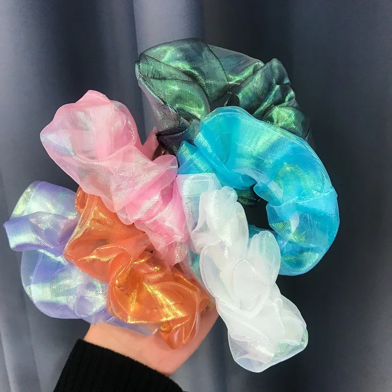 Женские блестки для волос Галстуки блестящие Scrunchies девочек сапоги на резиновой