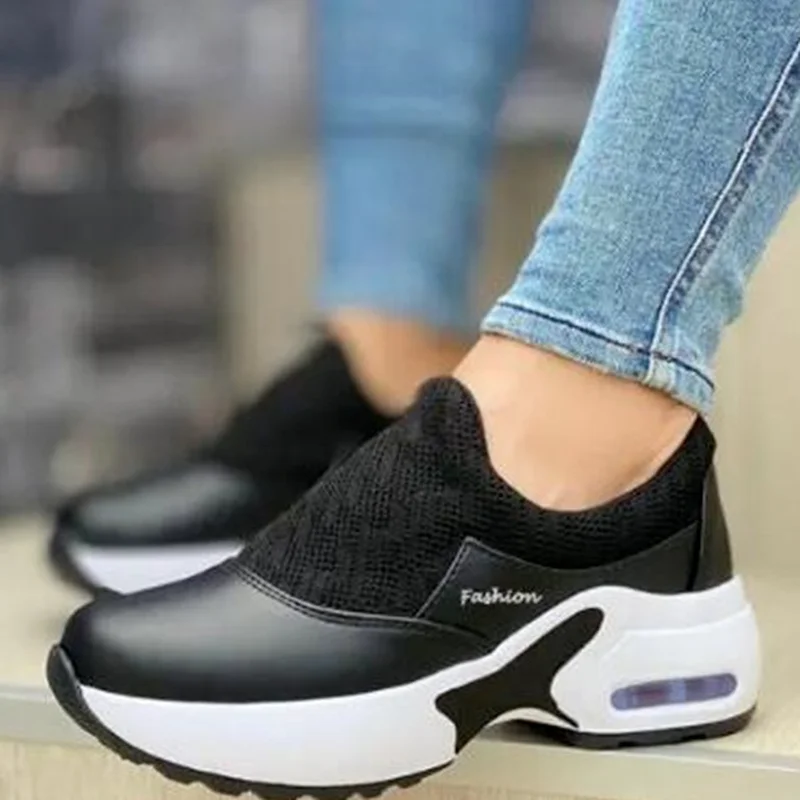 

2021 New Women Red Sneakers Ladies Air Cushion Shoes Woman Mesh Sneakers Female Breathable Flats Increase Womens Casual Shoes