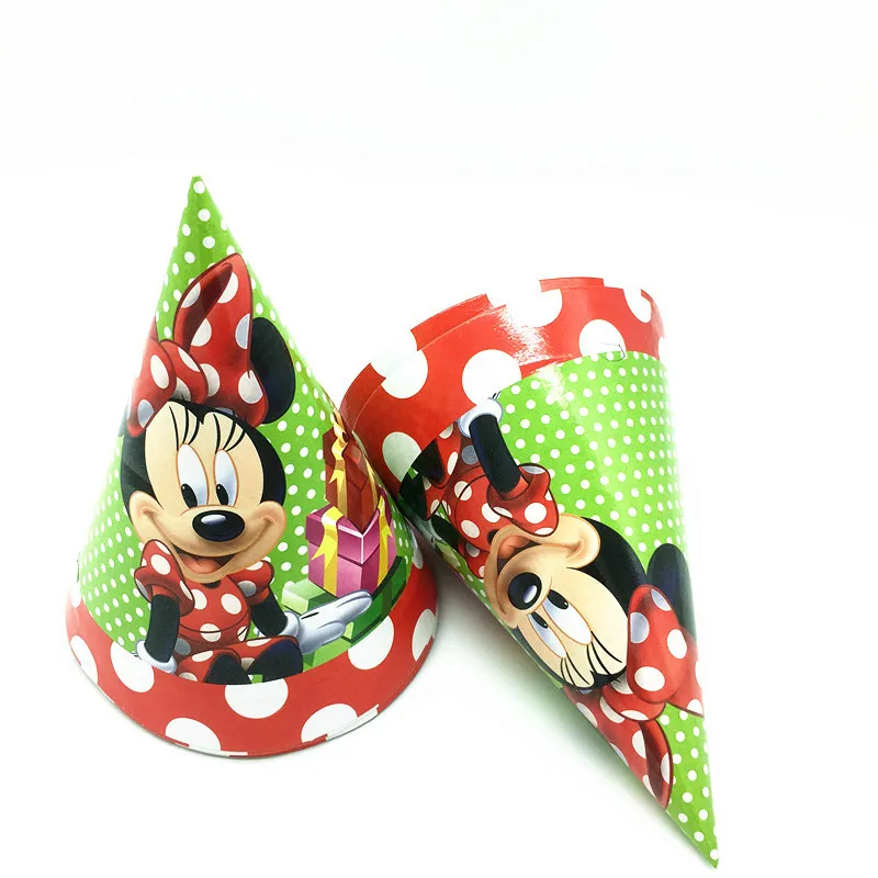 hat 6pcs Минни anniversaire вечерние Минни Маус посуда коллекция для маленьких детей на день рождения украшения, товары для вечеринки - Цвет: hat 6pcs