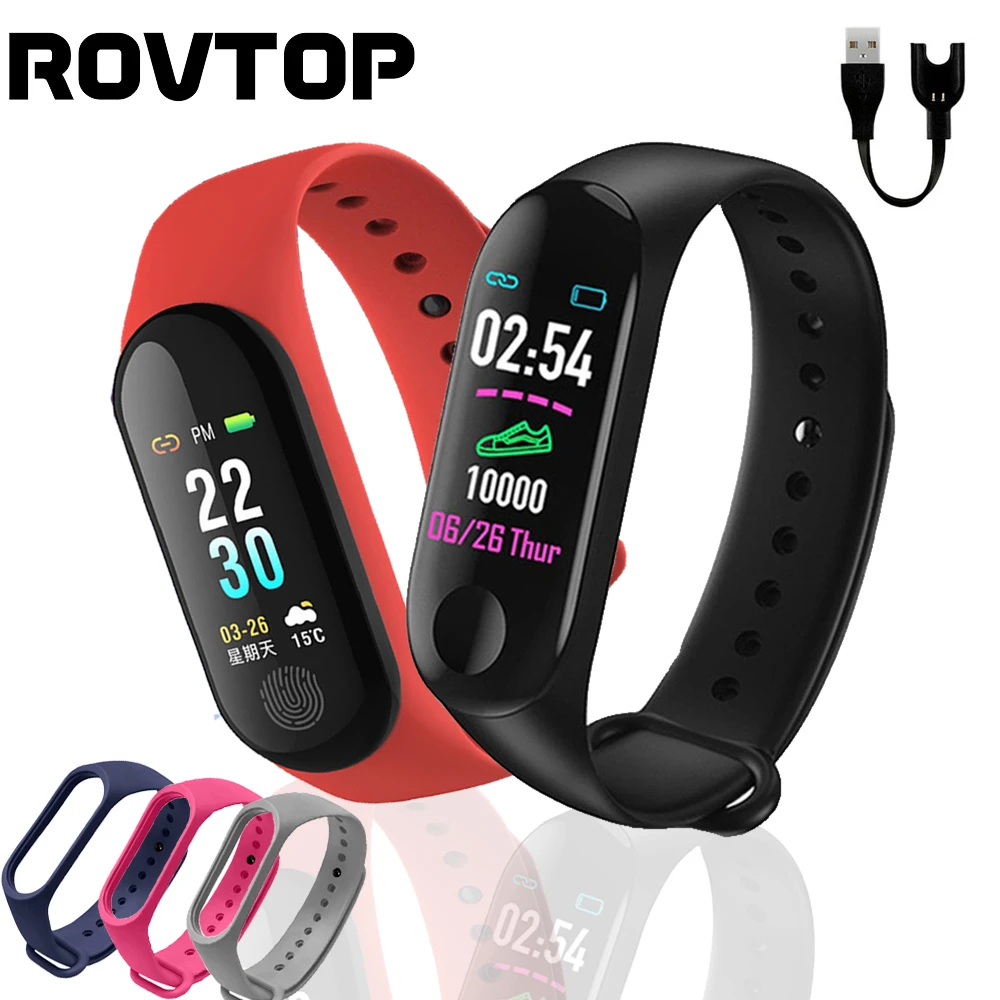 Rovtop мужские умные часы M3 Plus, браслет, браслет, монитор сердечного ритма, кровяное давление, фитнес-трекер, жизнь, водонепроницаемые Смарт-часы