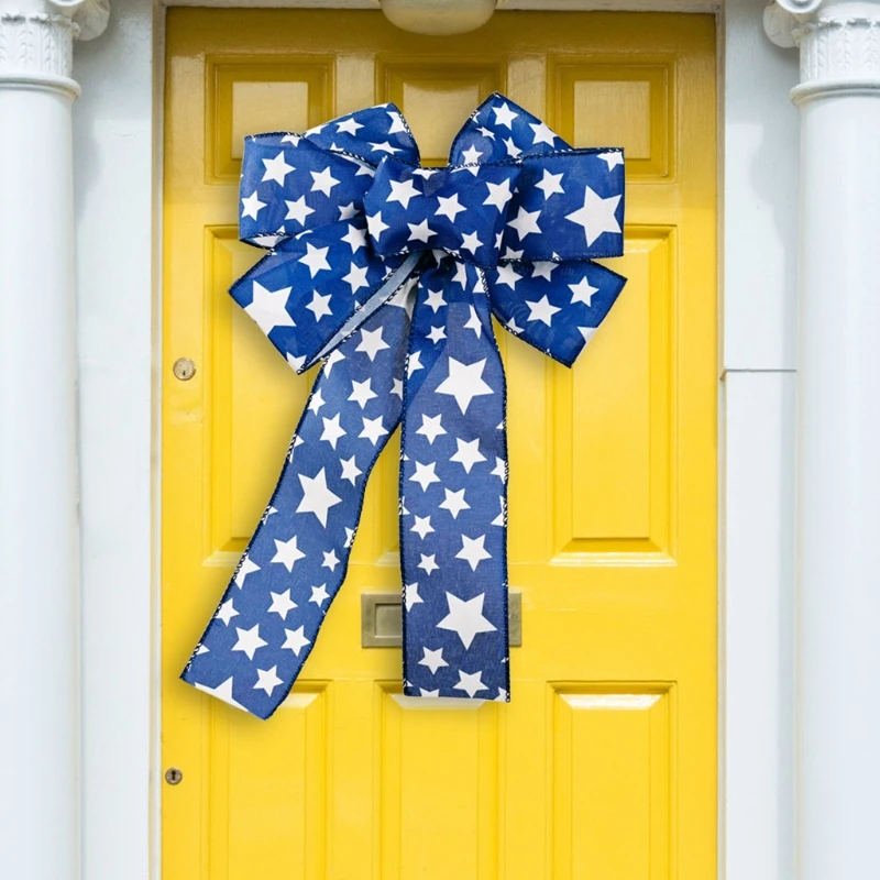 

Stars Stripes Patriotic Flag Decorative Bow Patriotic Wreath Bow 4th of July Wreath Decorations Memorial Day Independence