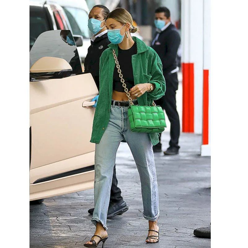 2021 осенне-зимний модный женский кардиган женская рубашка с зелеными пуговицами