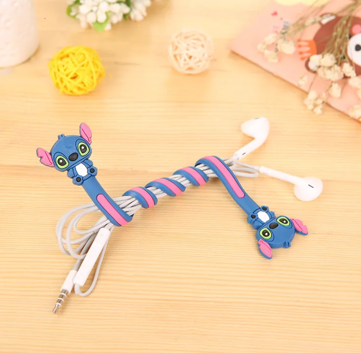 Stitch Милые животные провода клип организатор офисные аксессуары моталки обмотки Шнур кабель менеджер для USB кабель прекрасные канцелярские принадлежности - Цвет: Stitch
