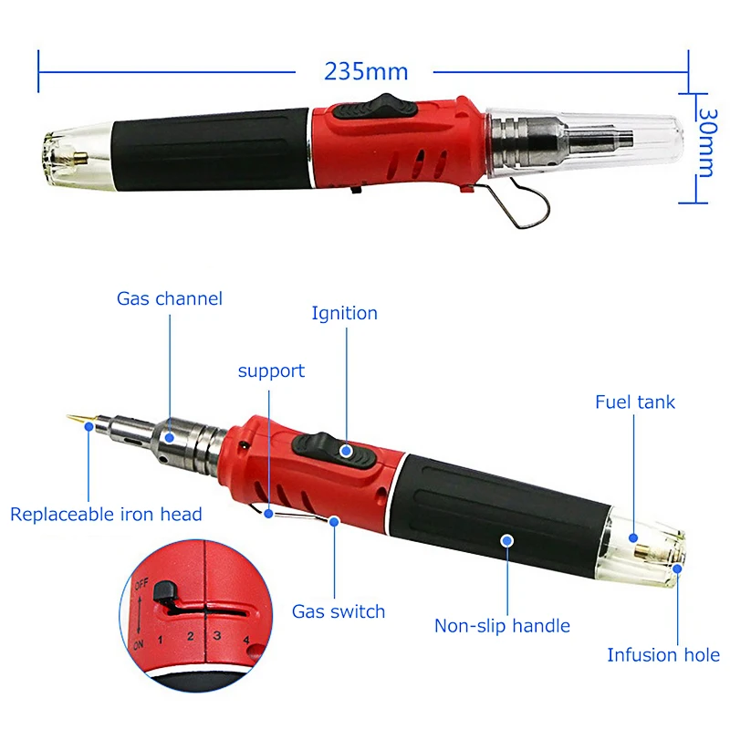 Портативный комплект газового паяльника с электронным зажиганием сварофонарь