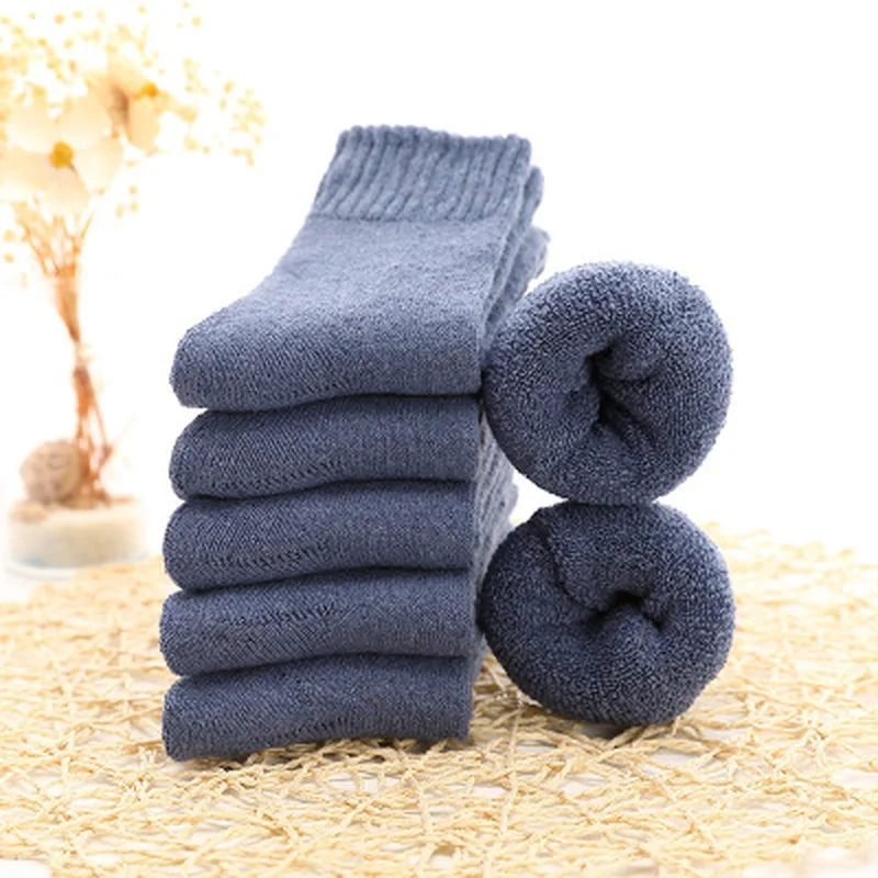 

1 Pair Winter Warm Socks Women Thick Cotton Socks Casual Plus Velvet Middle Tube Socks Autumn Wild Ladies Solid Color Snow Socks