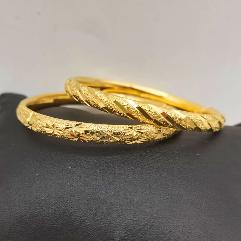 

Solid Classic Women Bangle Bracelet Yellow Gold Filled Wedding Party Gift