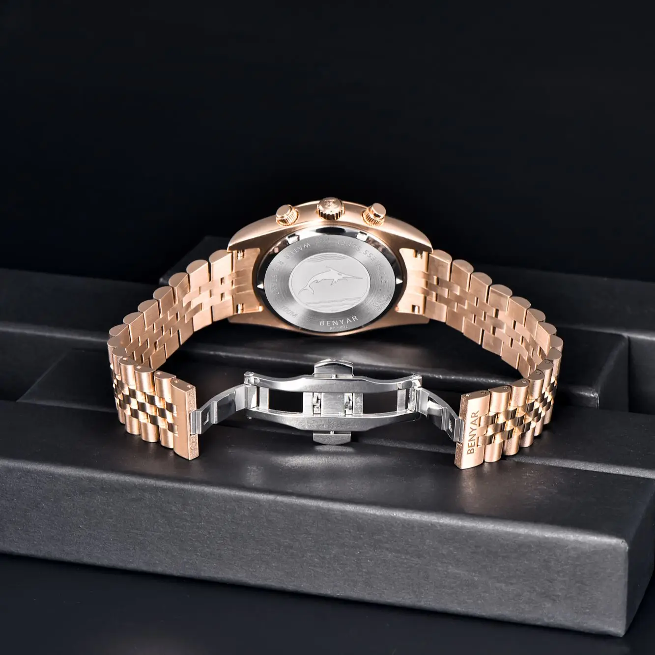 Benyar2021 New Men's Automatic Watch Top Brand Men's Quartz Watch Luxury Stainless Steel 100m Waterproof Clock Relogio Masculino enlarge