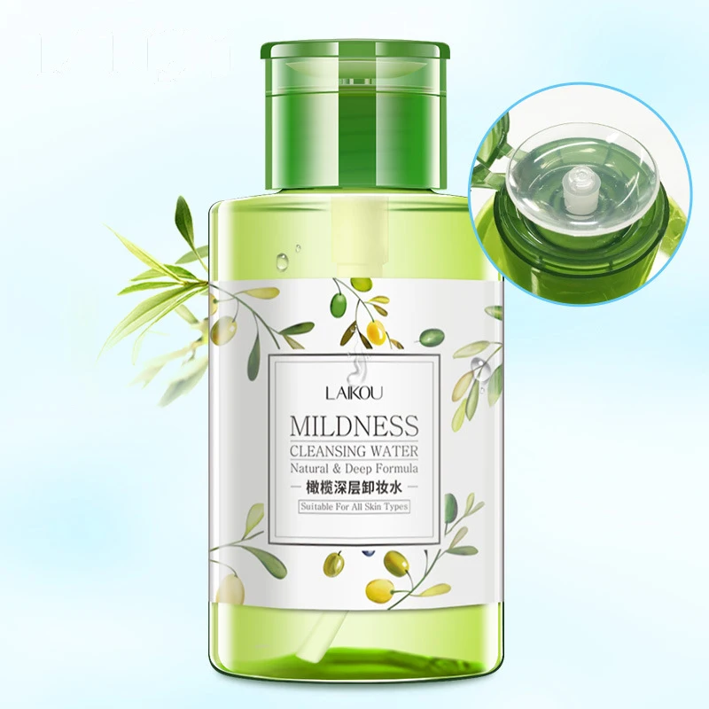 

Дизайн с кнопкой для нажатия, безвредное средство для удаления макияжа на лице, губах, оливковом экстракте, натуральный нежный глубоко очищ...