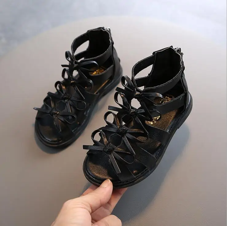 Пляжные сандалии для девочек Летние сандалии-гладиаторы с вырезами Детская