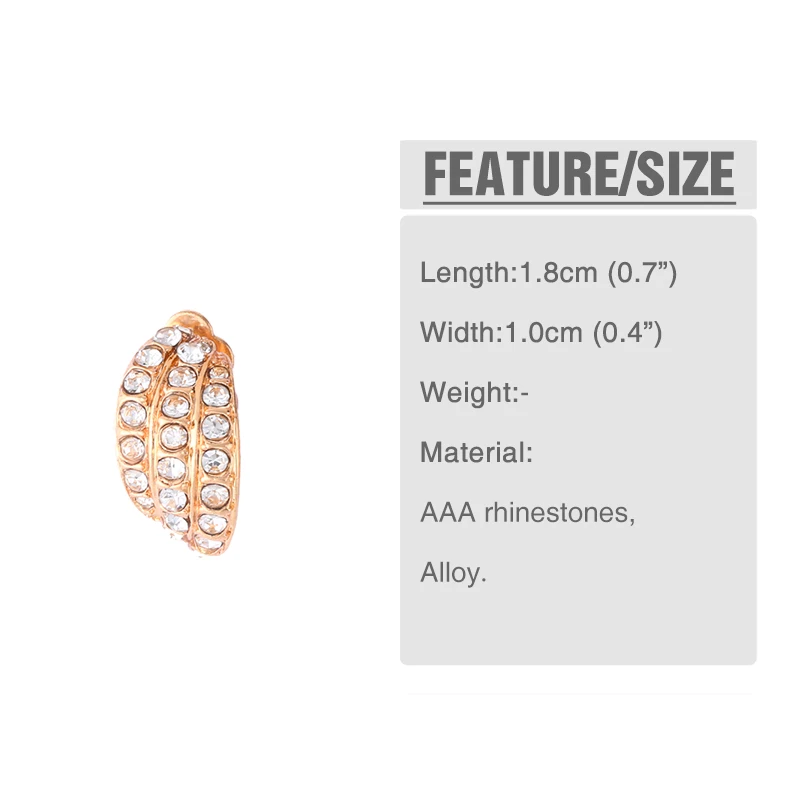 Женские серьги клипсы без пирсинга FLOLA золотистые с кубическим цирконием