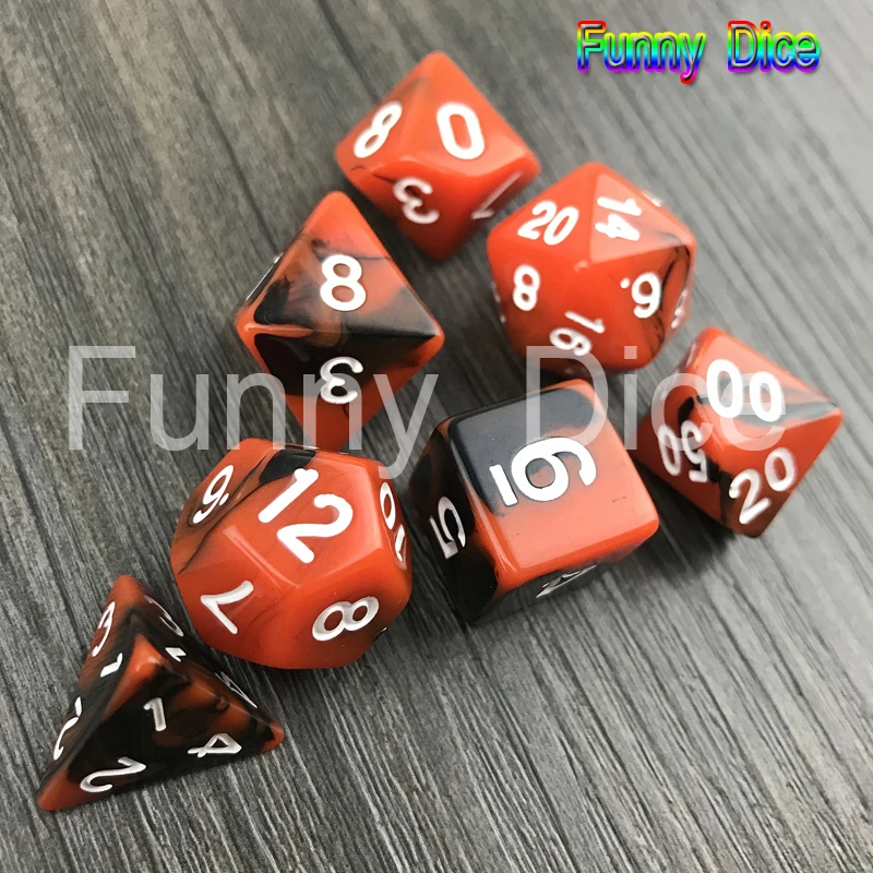 7 шт./компл. 2 цветные кости набор с эффектом туманности покер D & d D4 d6 d8 d10 % d12 d20